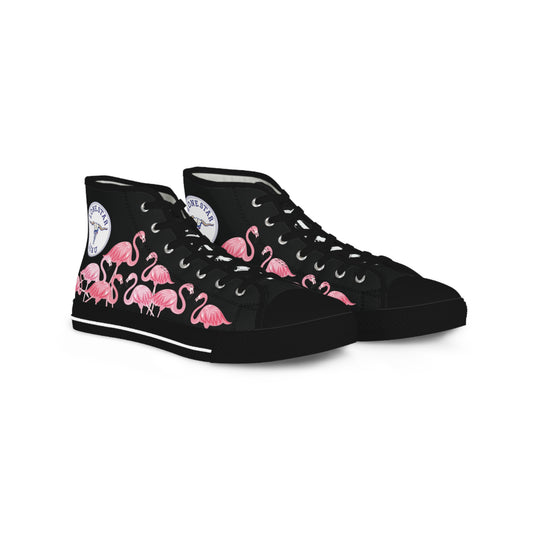 Pink Flamingo High Tops - Men's Black