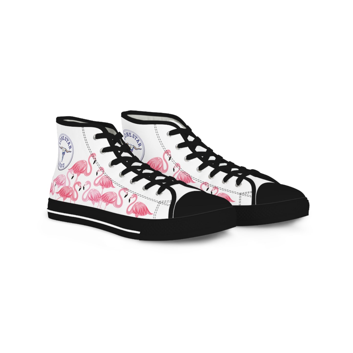 Pink Flamingo High Tops - Men's White