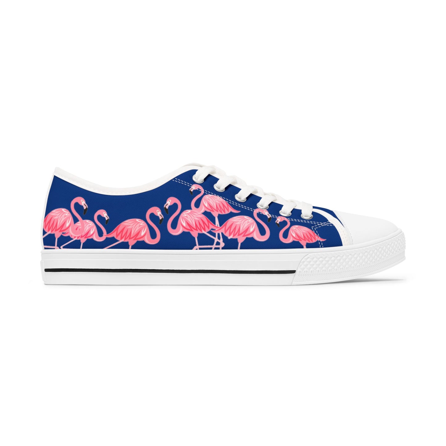 Pink Flamingo Low Top Sneakers - Women's Dark Blue