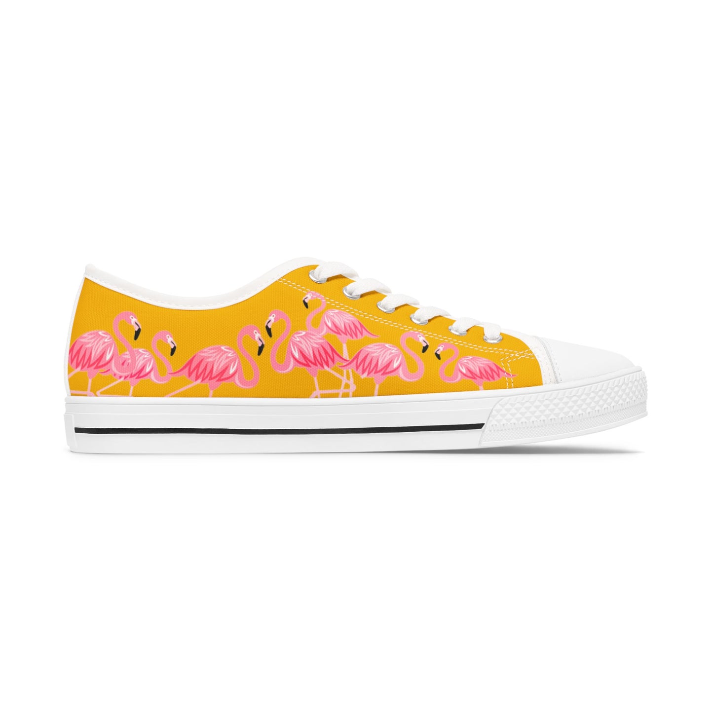 Pink Flamingo Low Top Sneakers - Women's Yellow