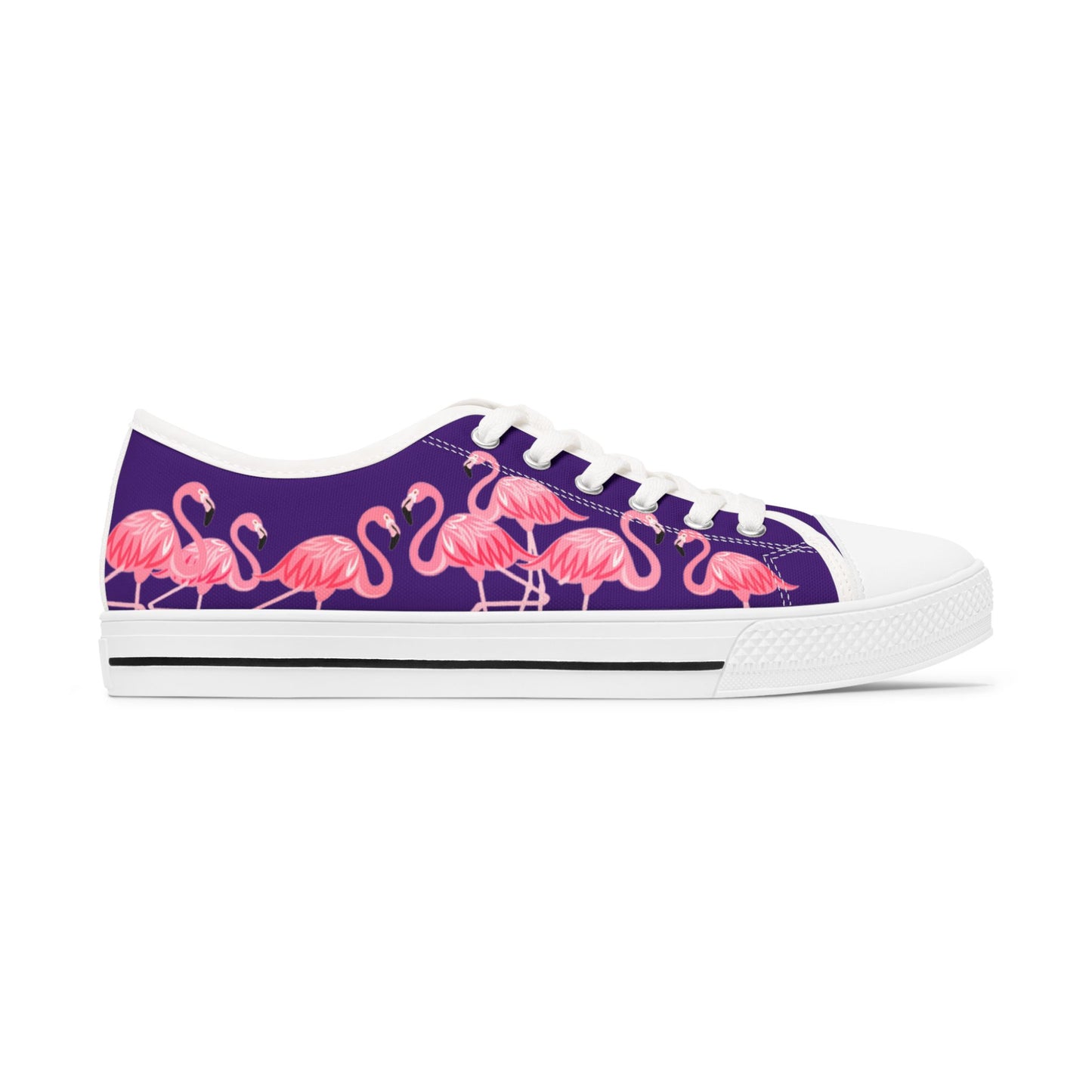 Pink Flamingo Low Top Sneakers - Women's Purple