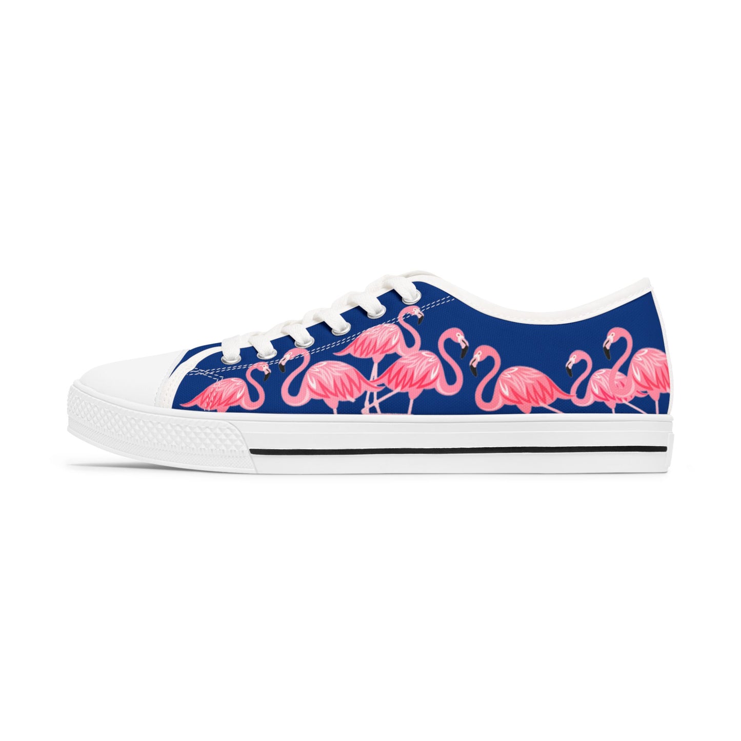 Pink Flamingo Low Top Sneakers - Women's Dark Blue