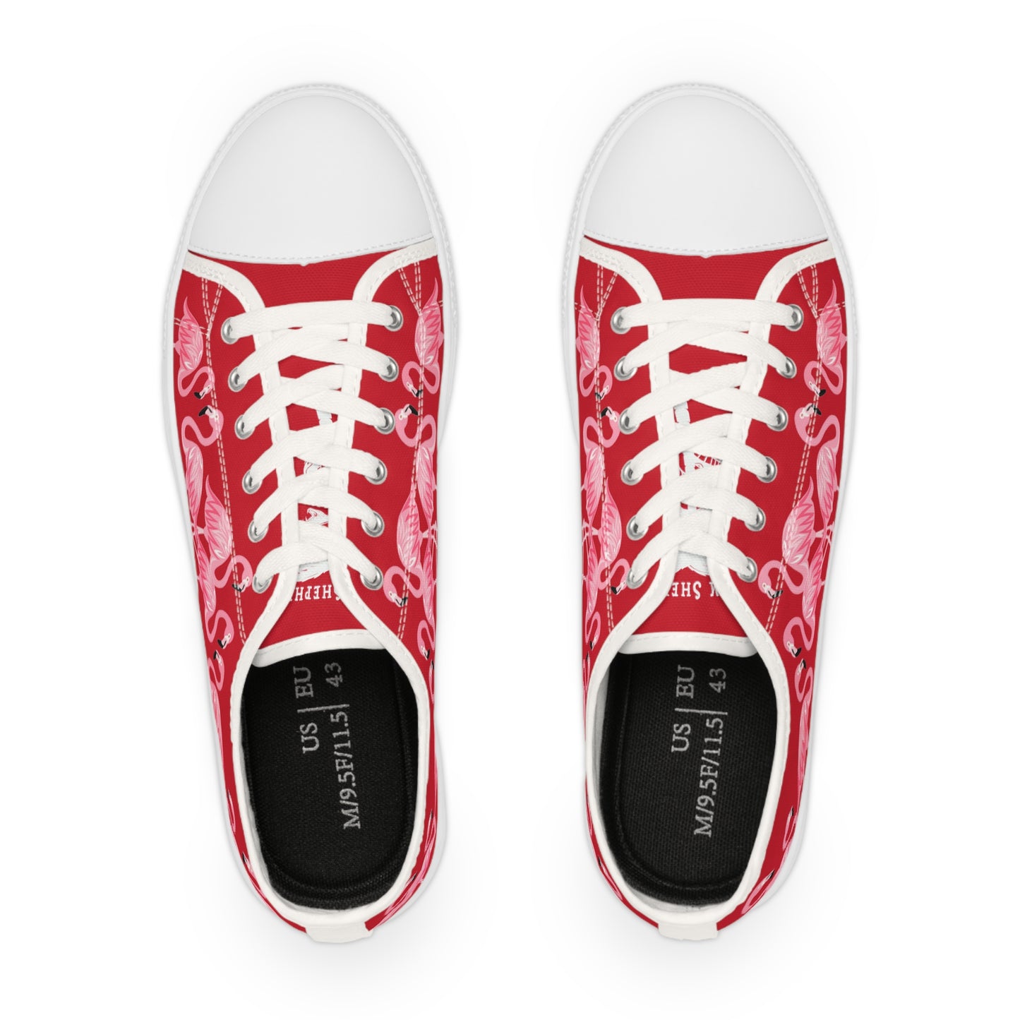 Pink Flamingo Low Tops - Men's Dark Red