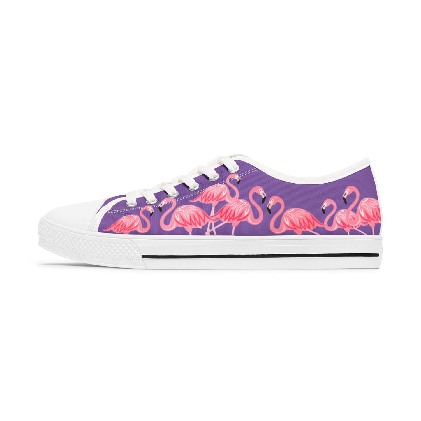 Pink Flamingo Low Top Sneakers - Women's Light Purple