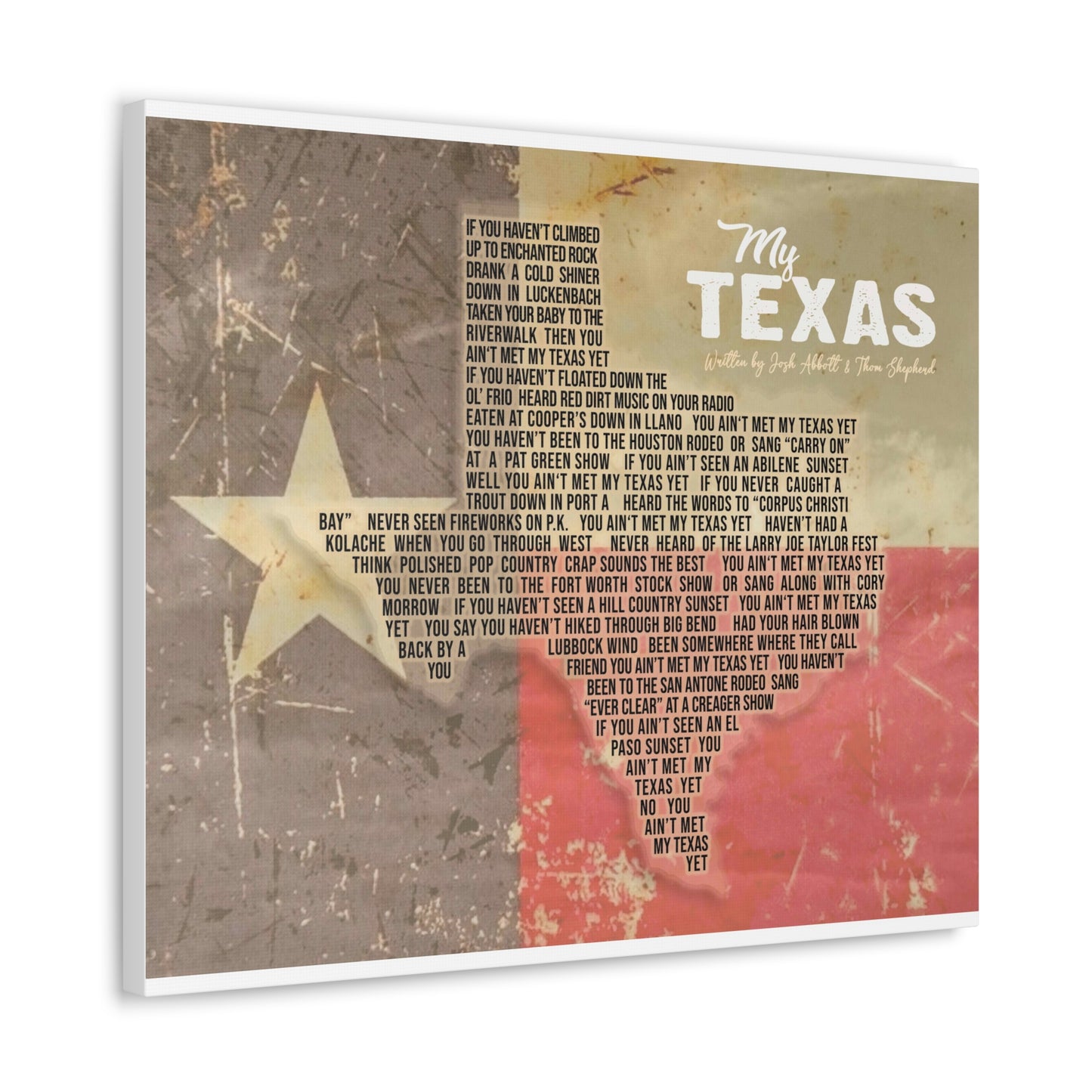 My Texas Canvas Print - Flag