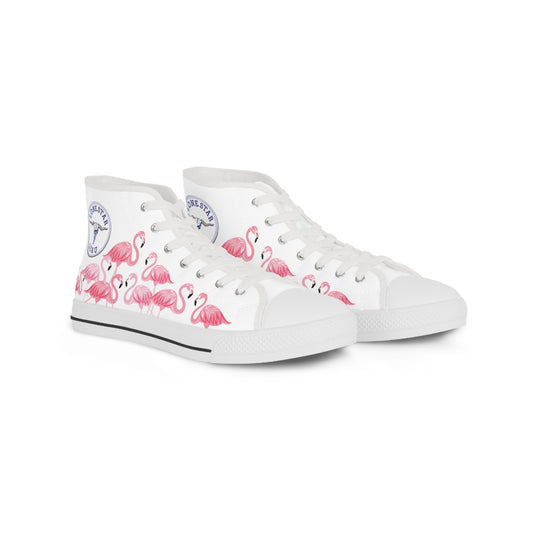 Pink Flamingo High Tops - Men's White