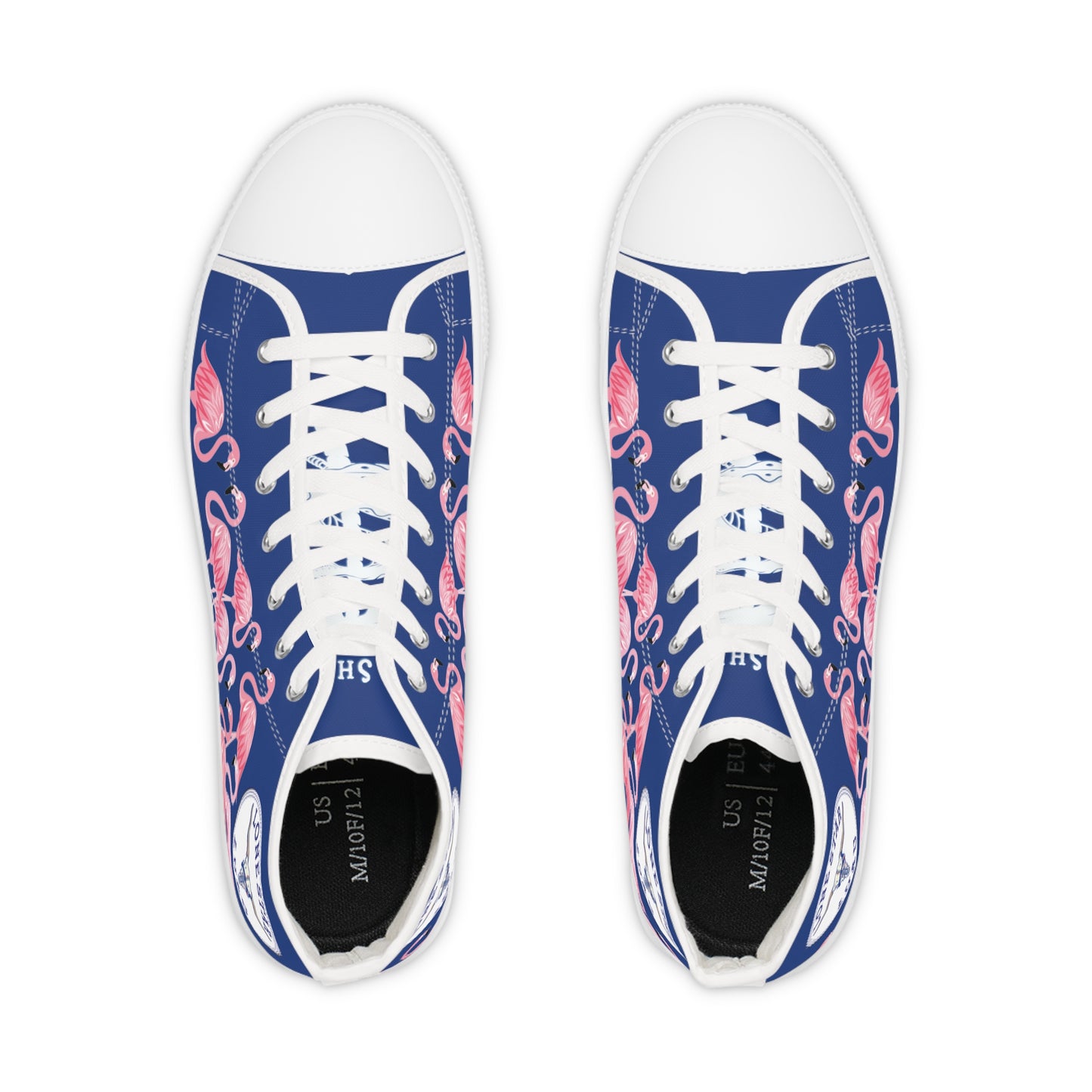 Pink Flamingo High Tops - Men's Dark Blue