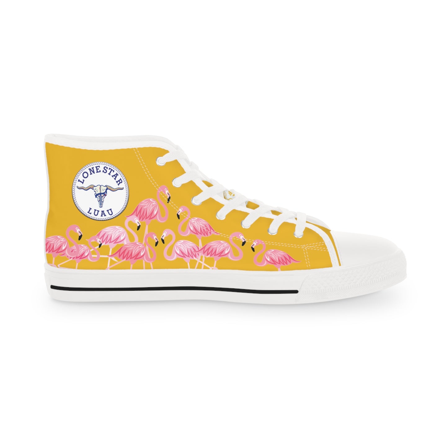 Pink Flamingo High Tops - Men's Yellow