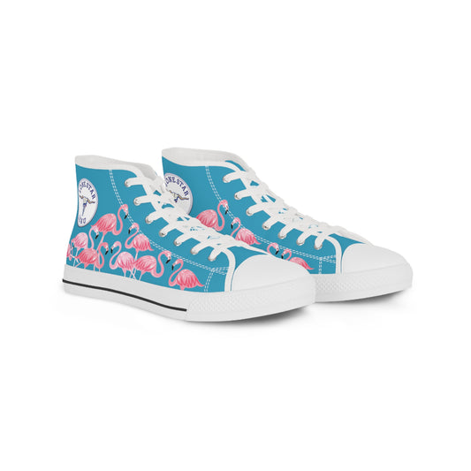 Pink Flamingo High Tops - Men's Turquoise