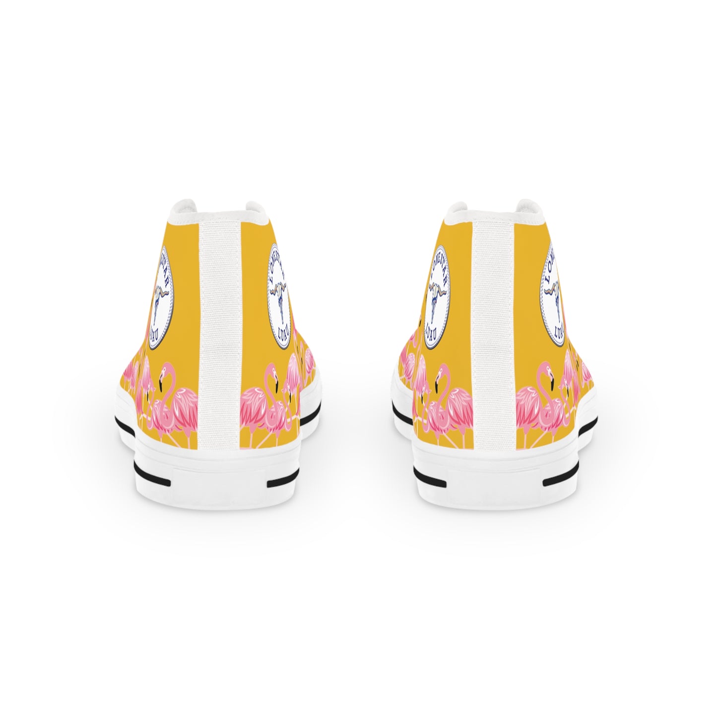 Pink Flamingo High Tops - Men's Yellow