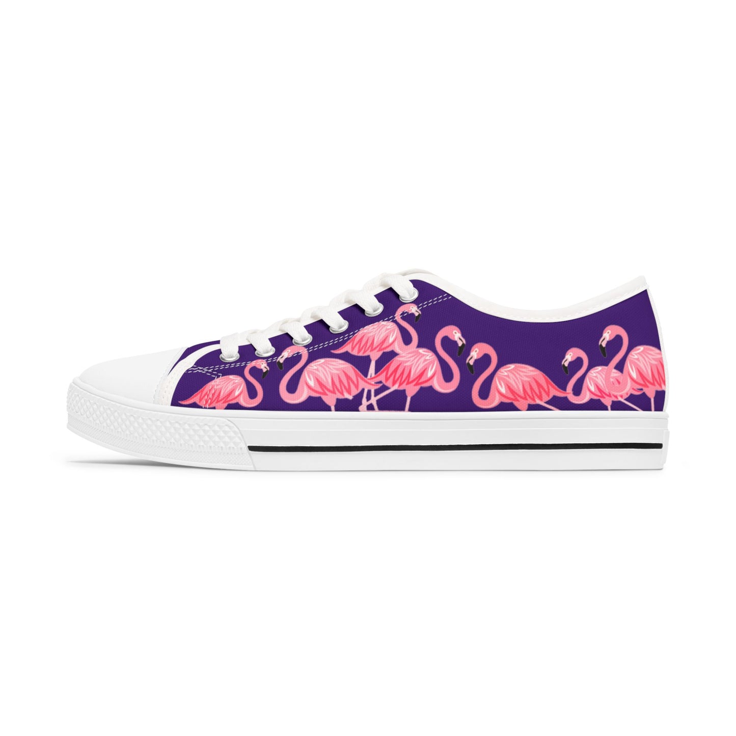 Pink Flamingo Low Top Sneakers - Women's Purple