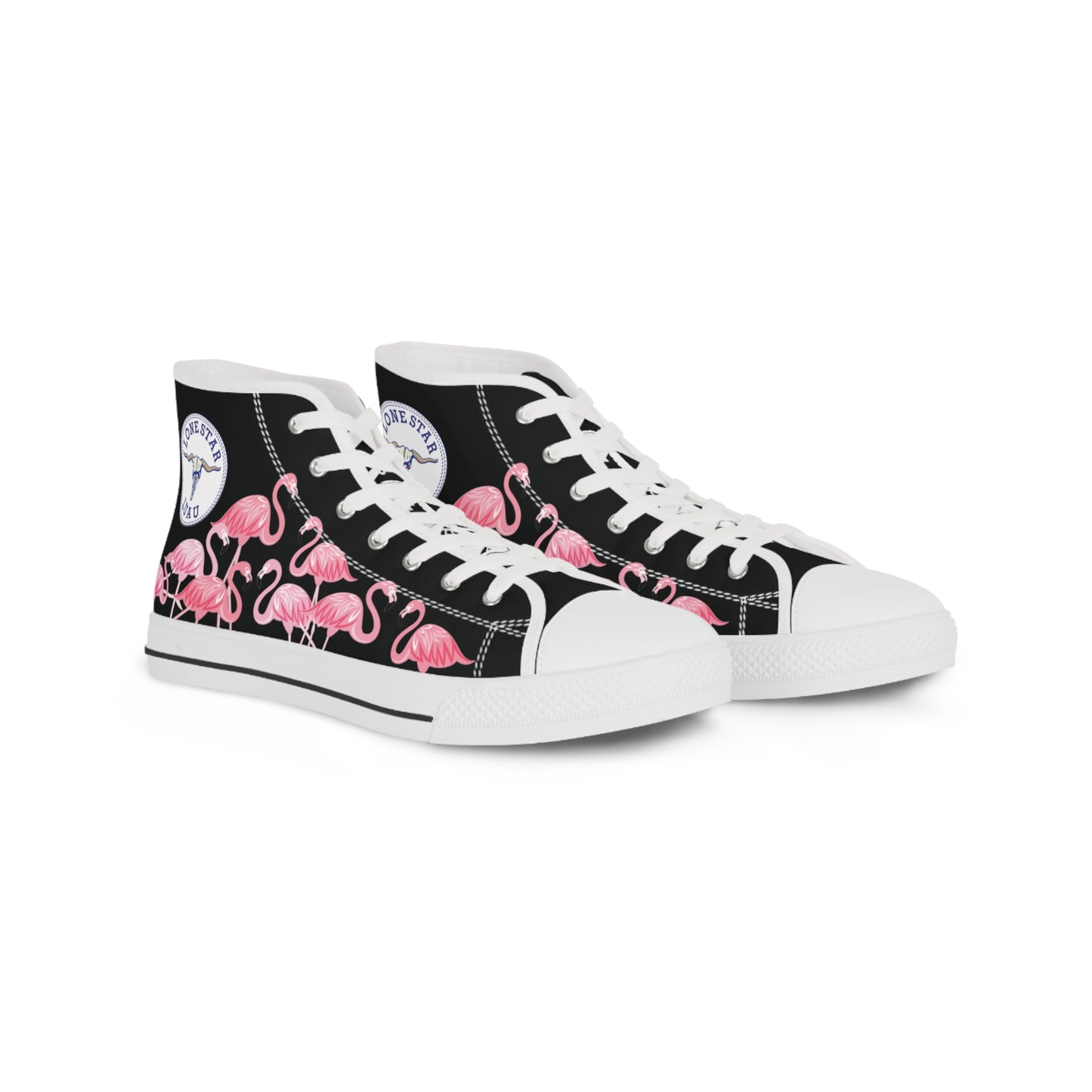 Pink Flamingo High Tops - Men's Black