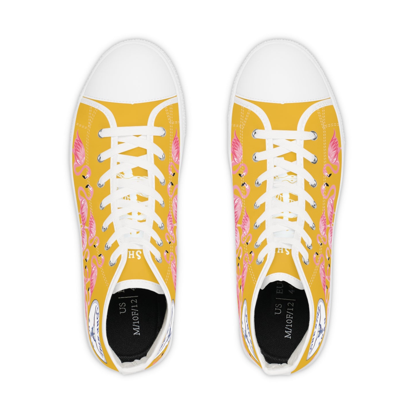 Pink Flamingo High Tops - Men's Yellow