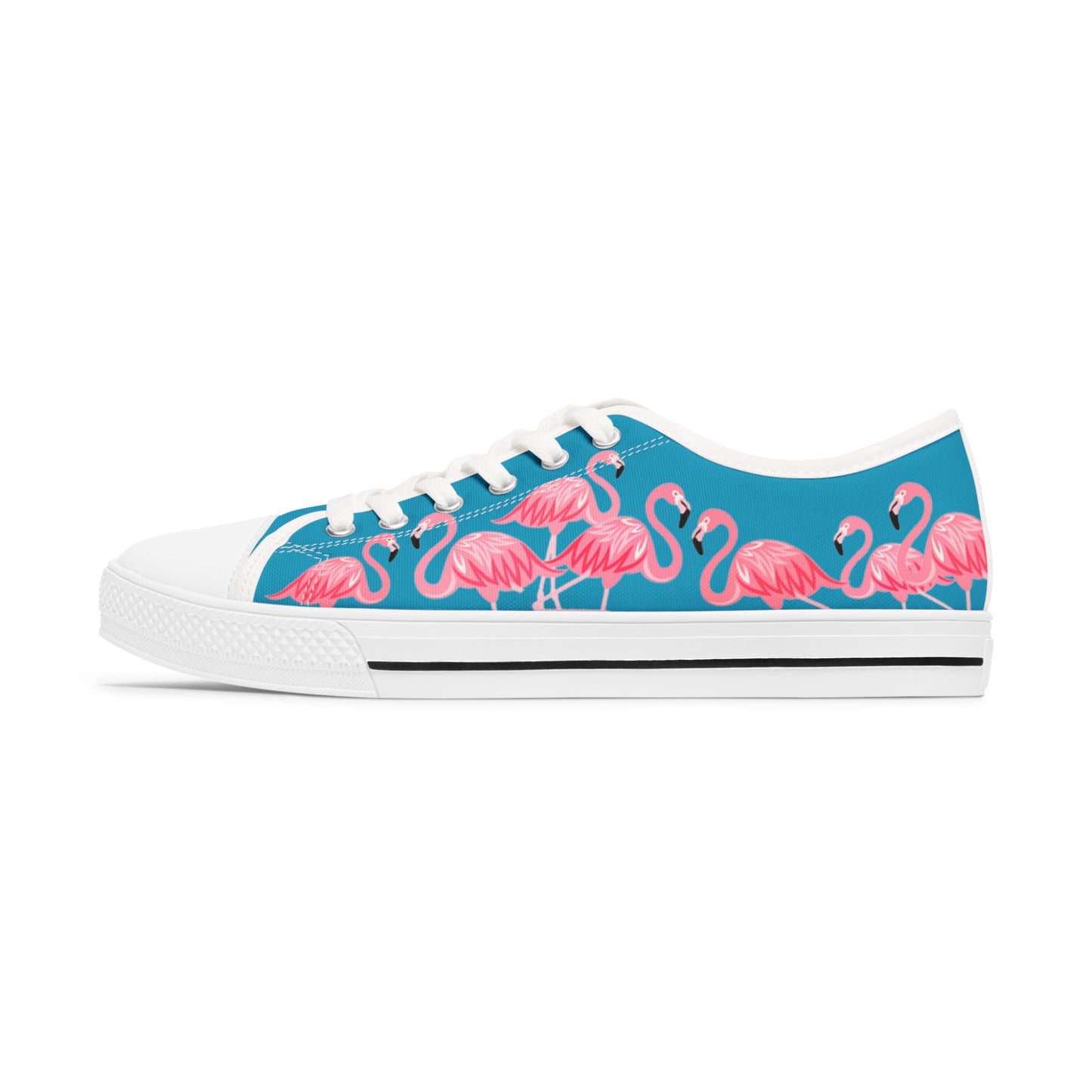 Pink Flamingo Low Top Sneakers - Women's Turquoise