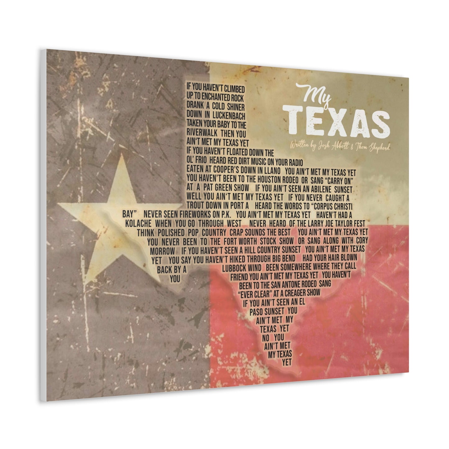 My Texas Canvas Print - Flag