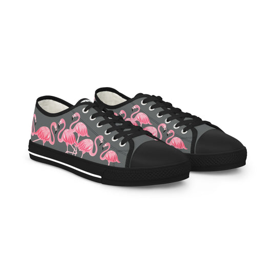 Pink Flamingo Low Tops - Men's Dark Grey
