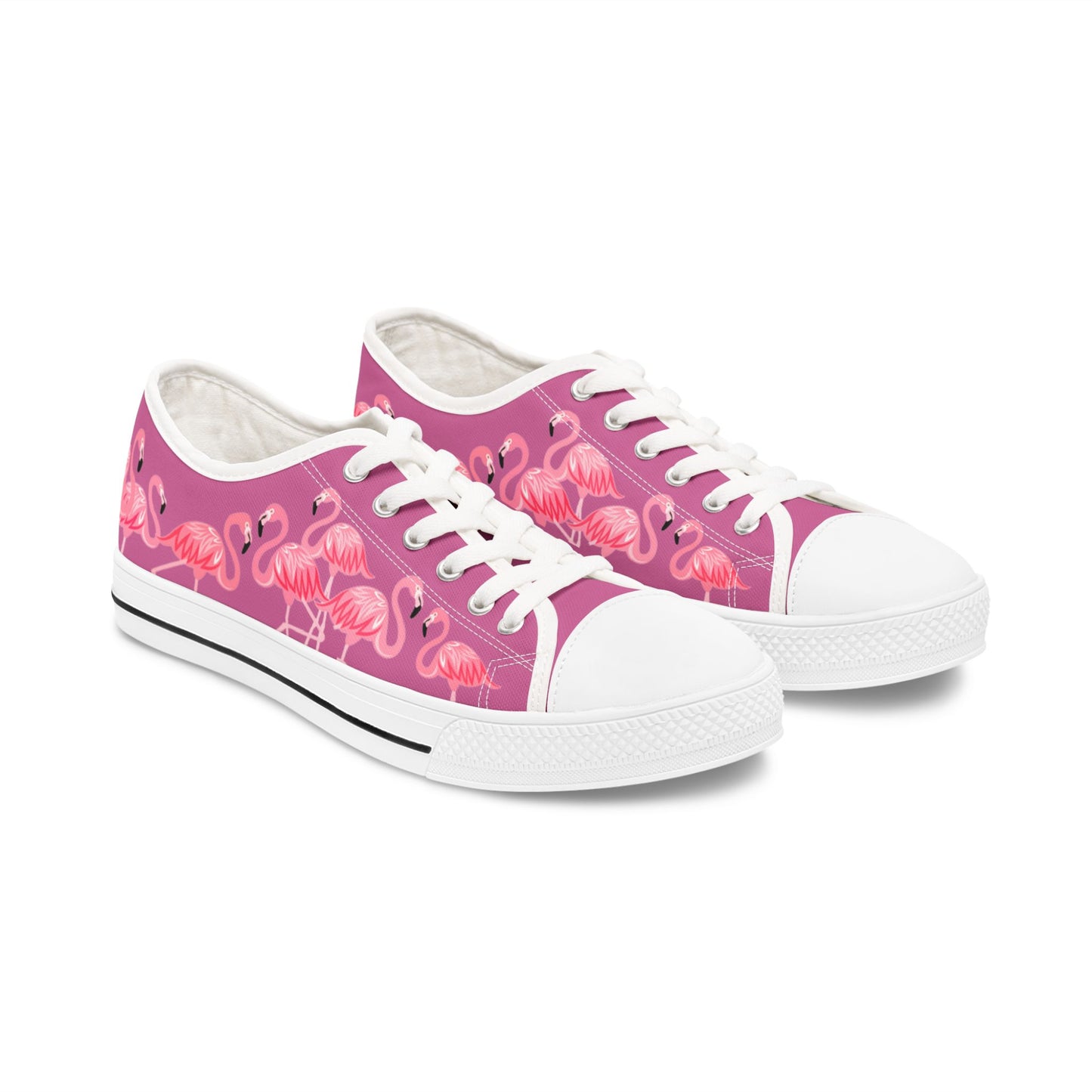 Pink Flamingo Low Top Sneakers - Women's Pink