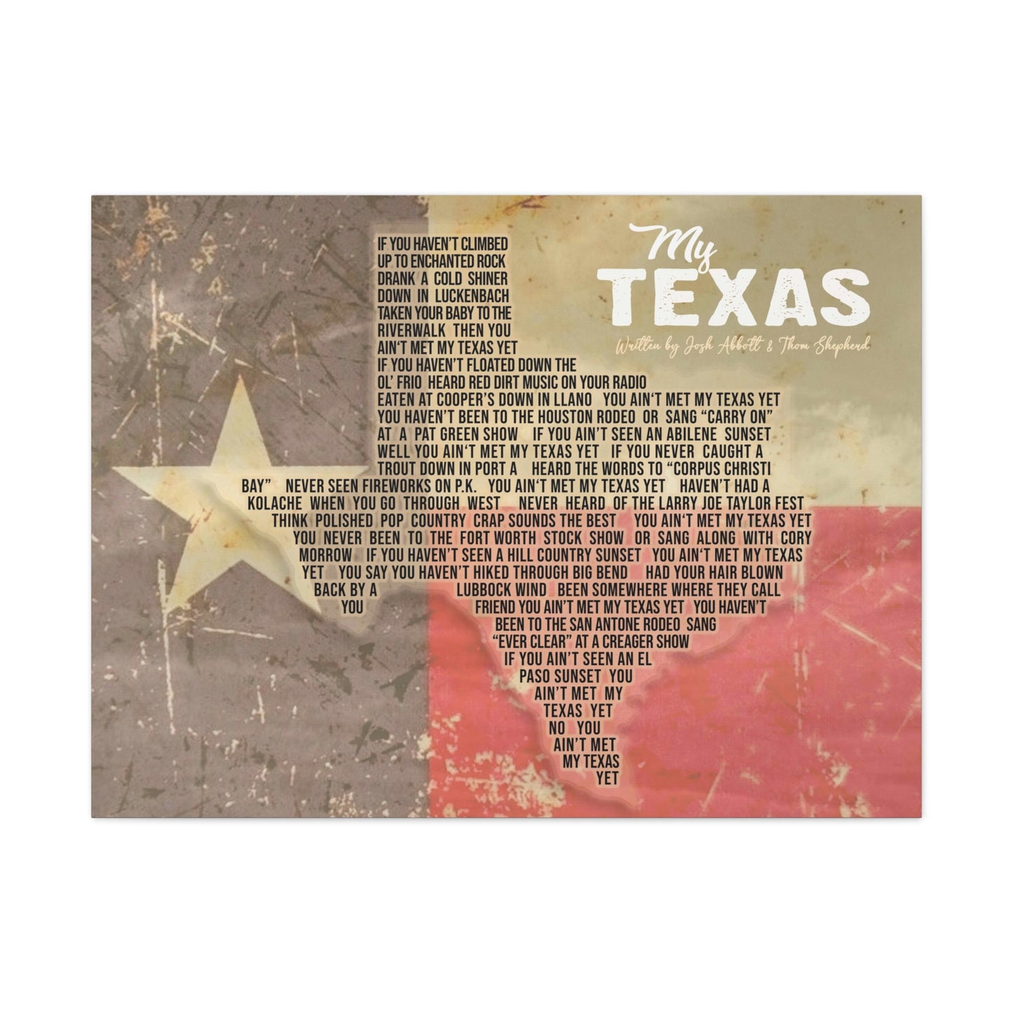 My Texas Canvas Print - Flag