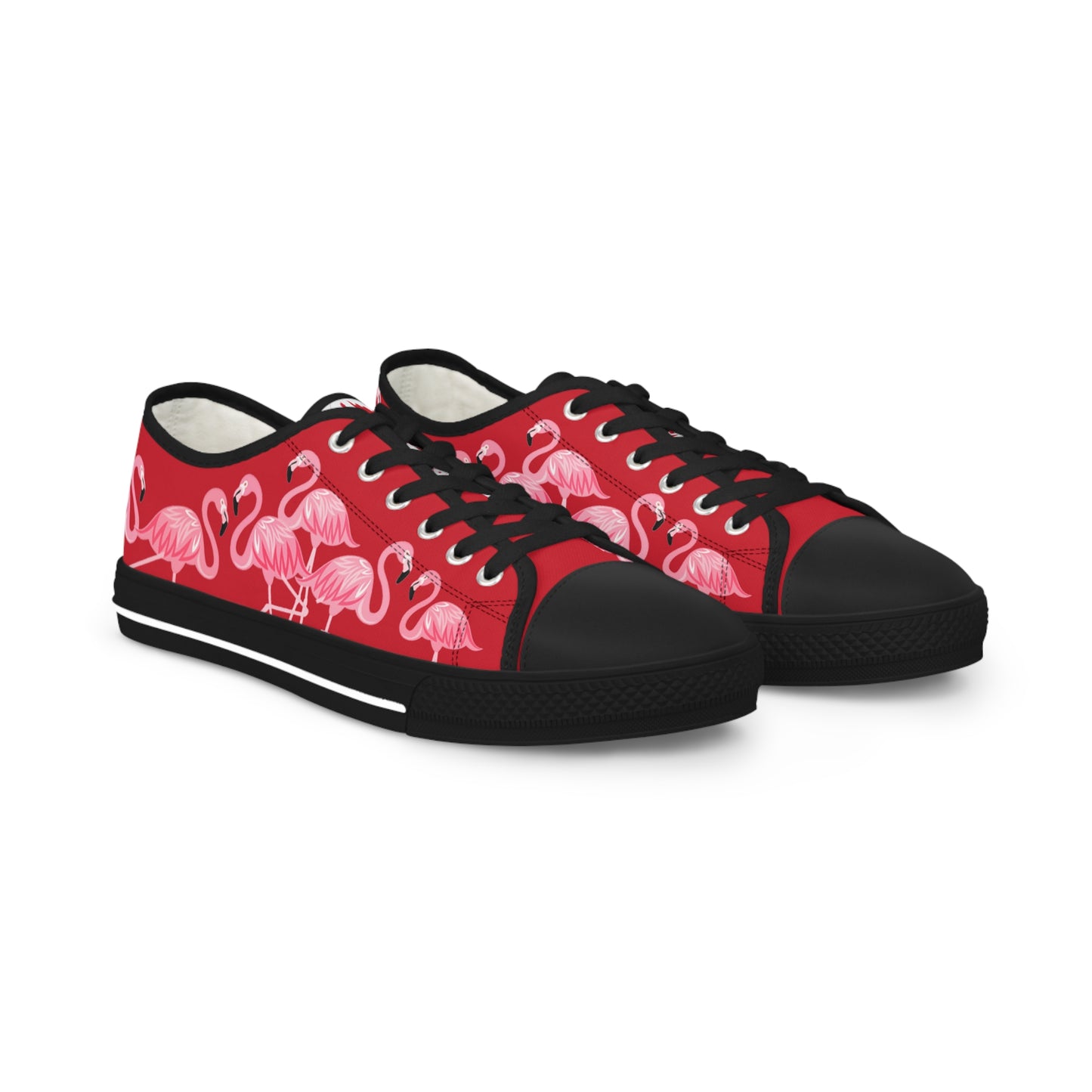 Pink Flamingo Low Tops - Men's Dark Red