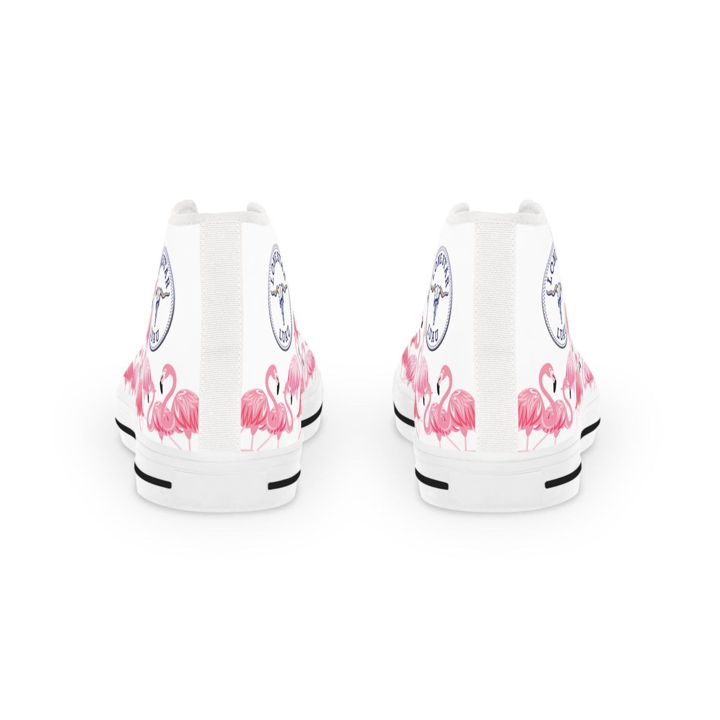 Pink Flamingo High Tops - Men's White