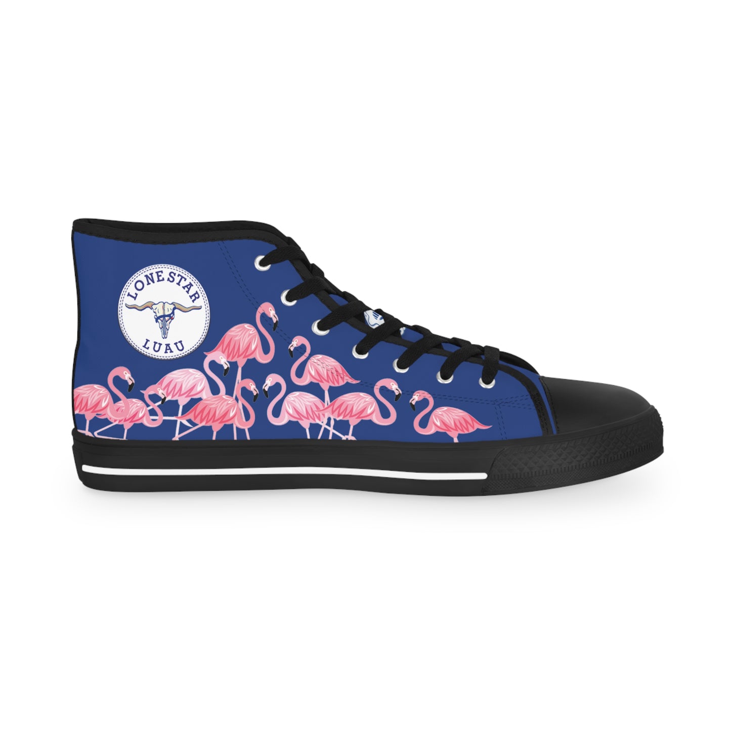 Pink Flamingo High Tops - Men's Dark Blue