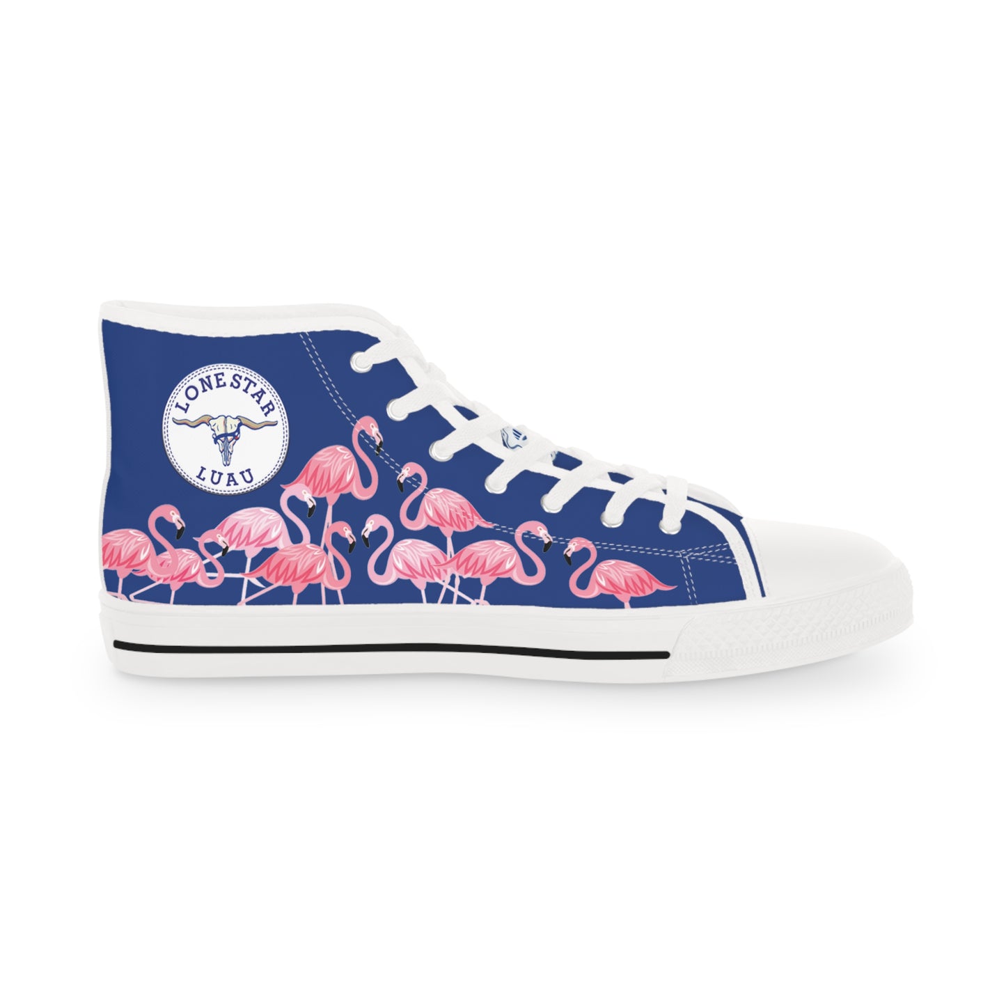 Pink Flamingo High Tops - Men's Dark Blue