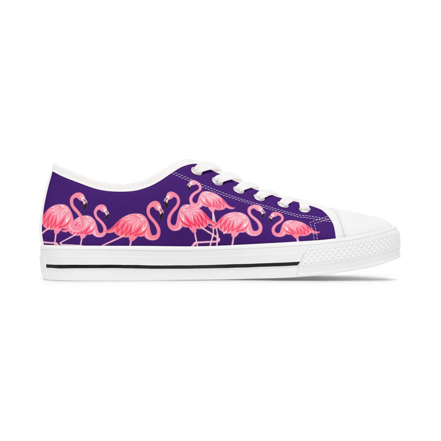 Pink Flamingo Low Top Sneakers - Women's Purple