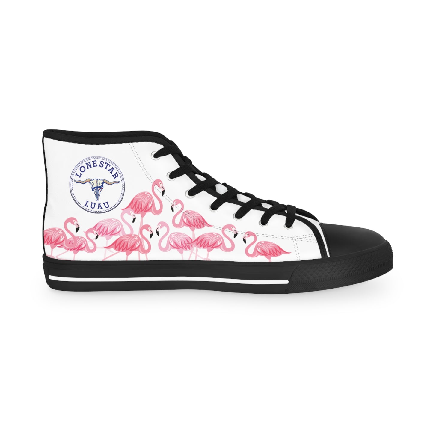 Pink Flamingo High Tops - Men's White