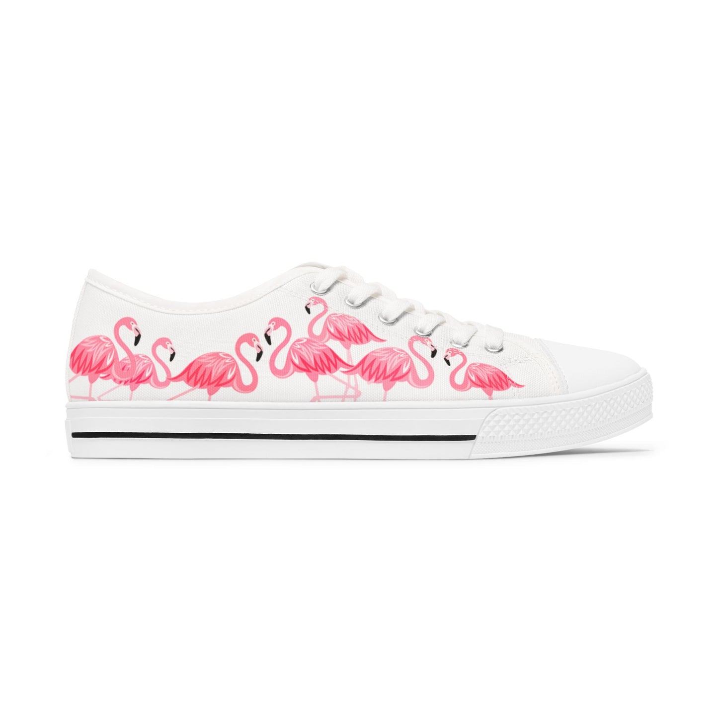 Pink Flamingo Low Top Sneakers - Women's White