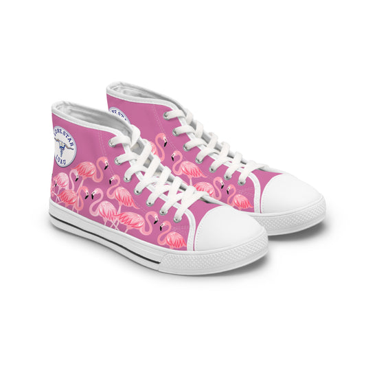 Pink Flamigo High Tops - Women's Pink