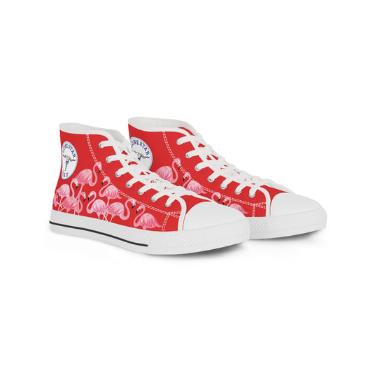 Pink Flamingo High Tops - Men's Red