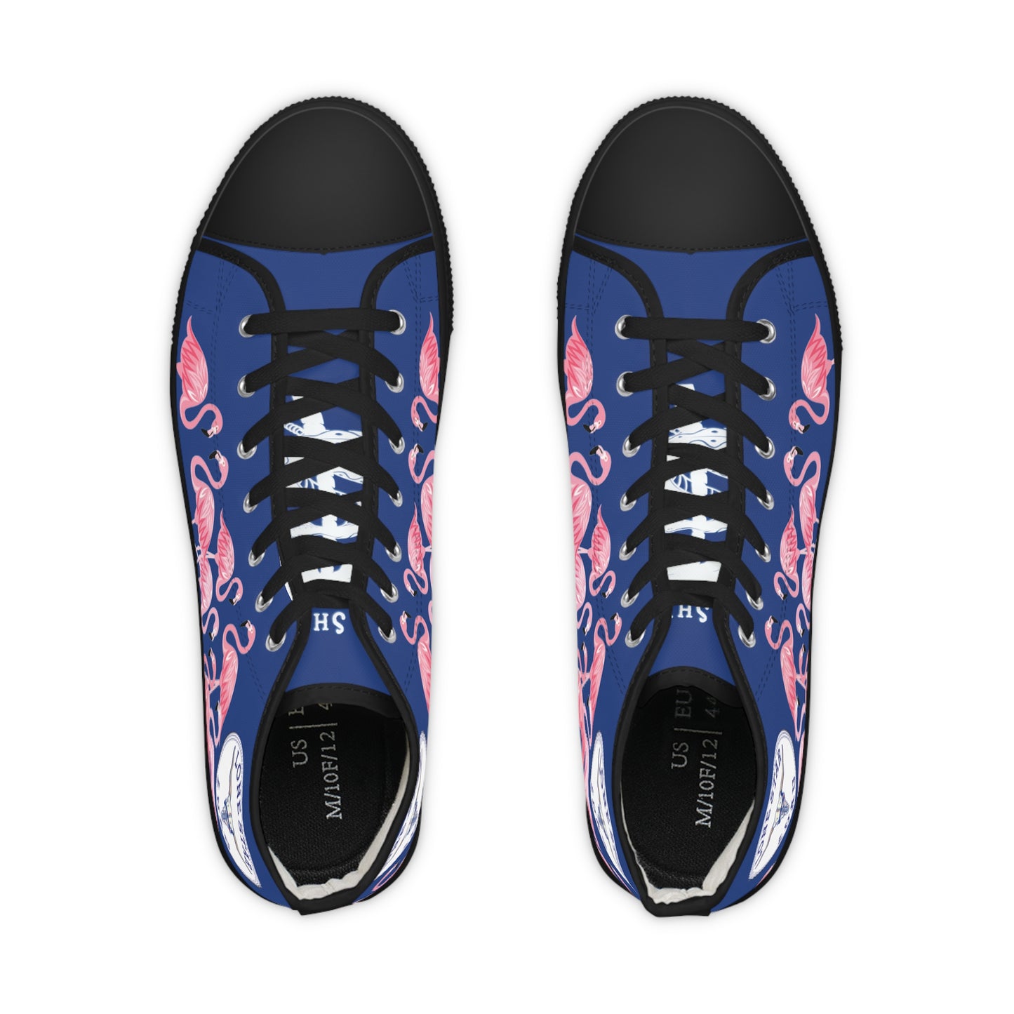 Pink Flamingo High Tops - Men's Dark Blue