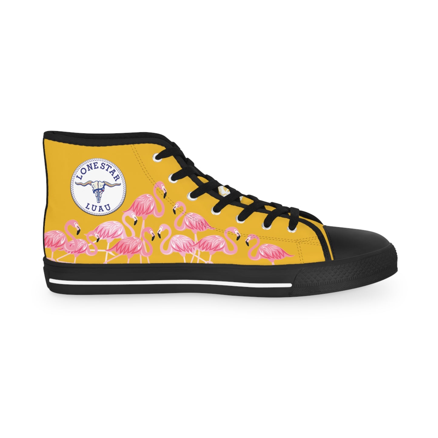 Pink Flamingo High Tops - Men's Yellow