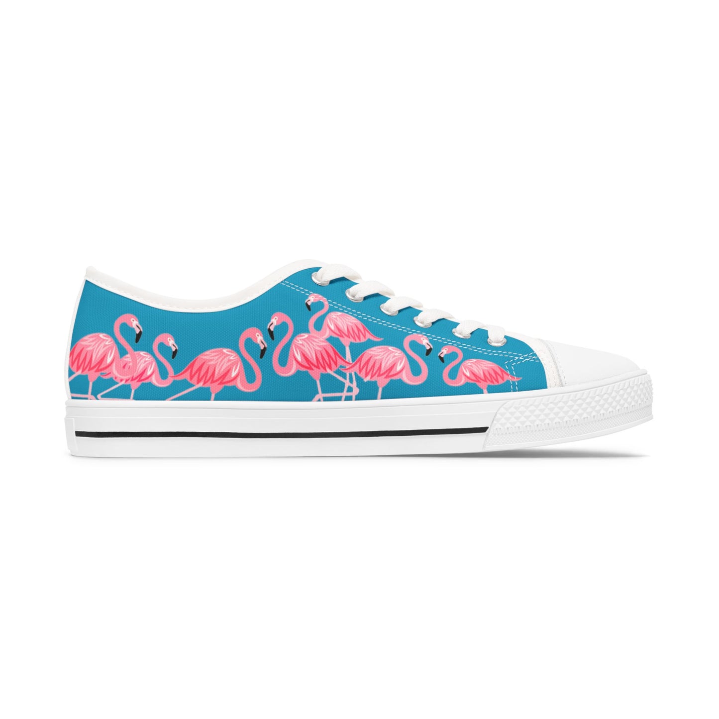 Pink Flamingo Low Top Sneakers - Women's Turquoise