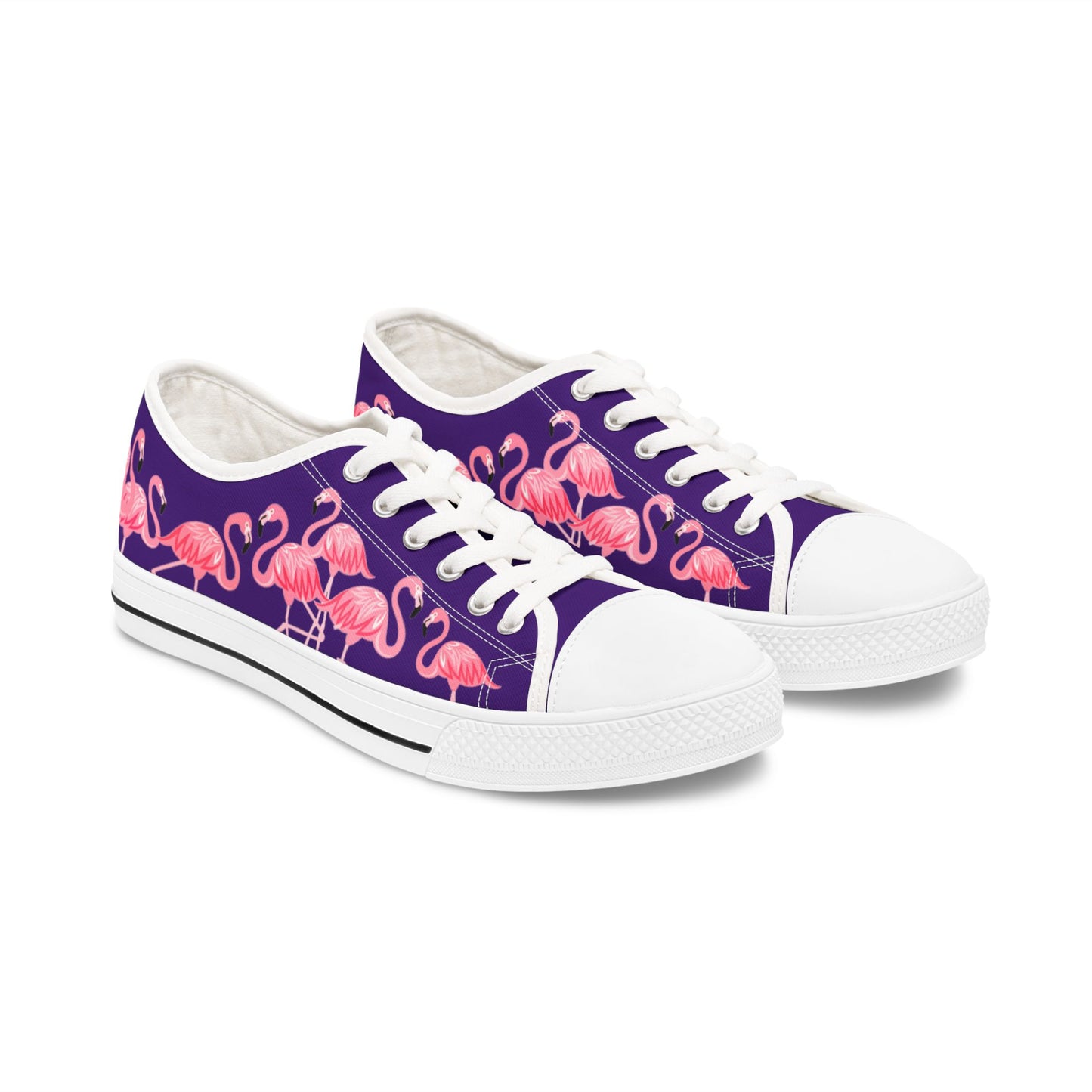 Pink Flamingo Low Top Sneakers - Women's Purple