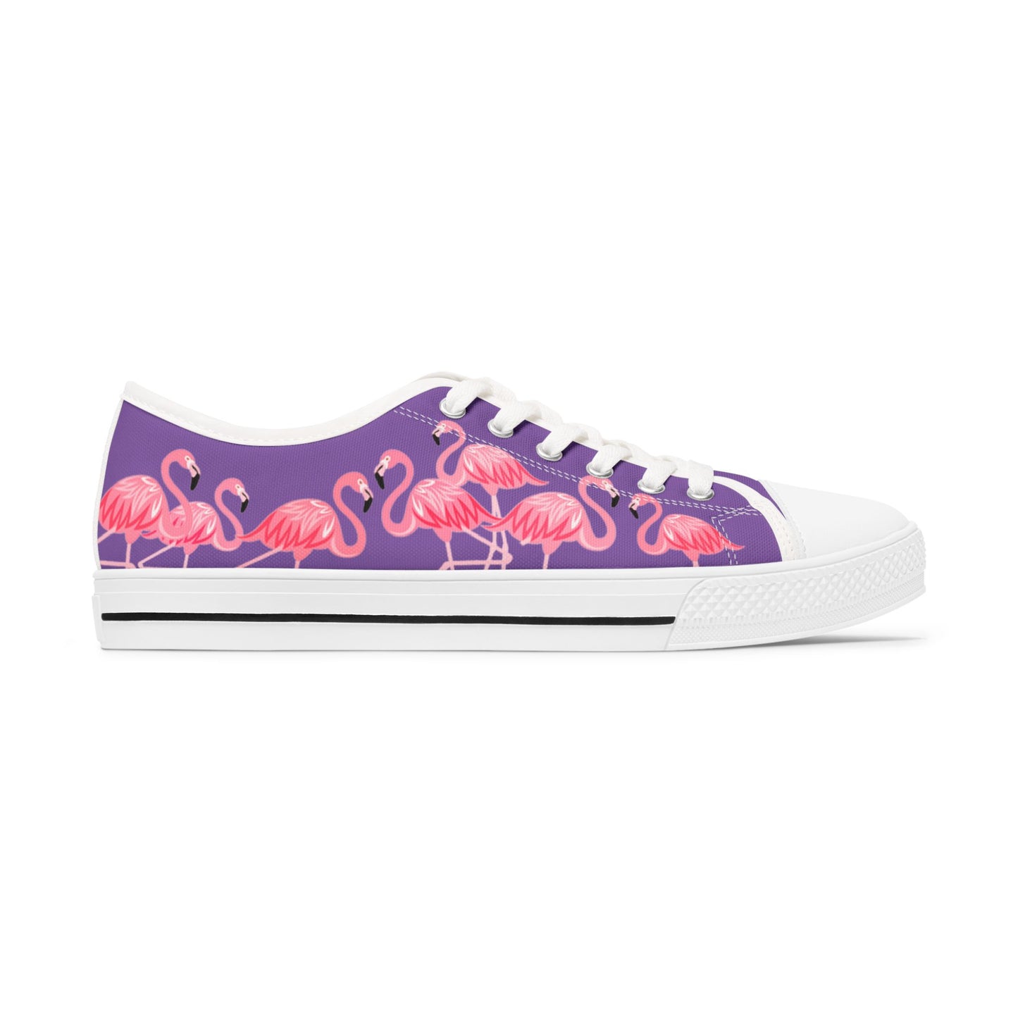 Pink Flamingo Low Top Sneakers - Women's Light Purple