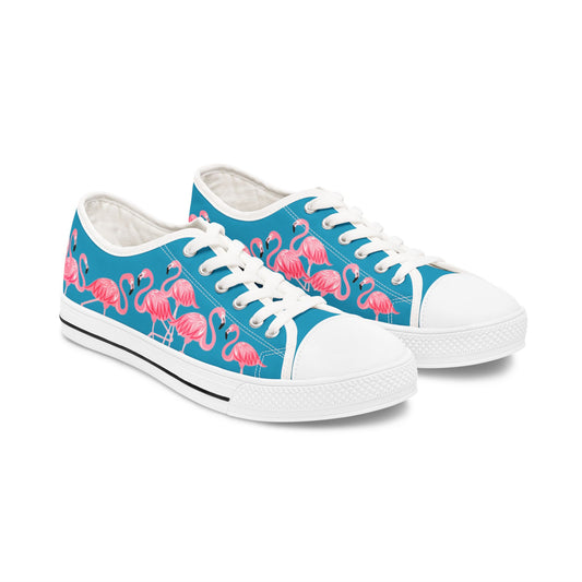 Pink Flamingo Low Top Sneakers - Women's Turquoise