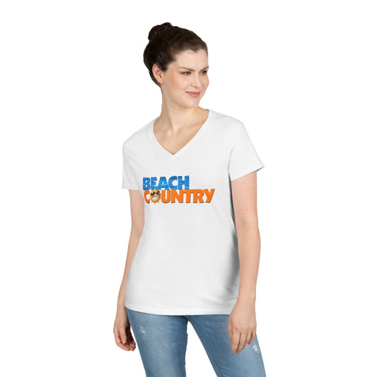 Beach Country Ladies' V-Neck T-Shirt - 7 color options