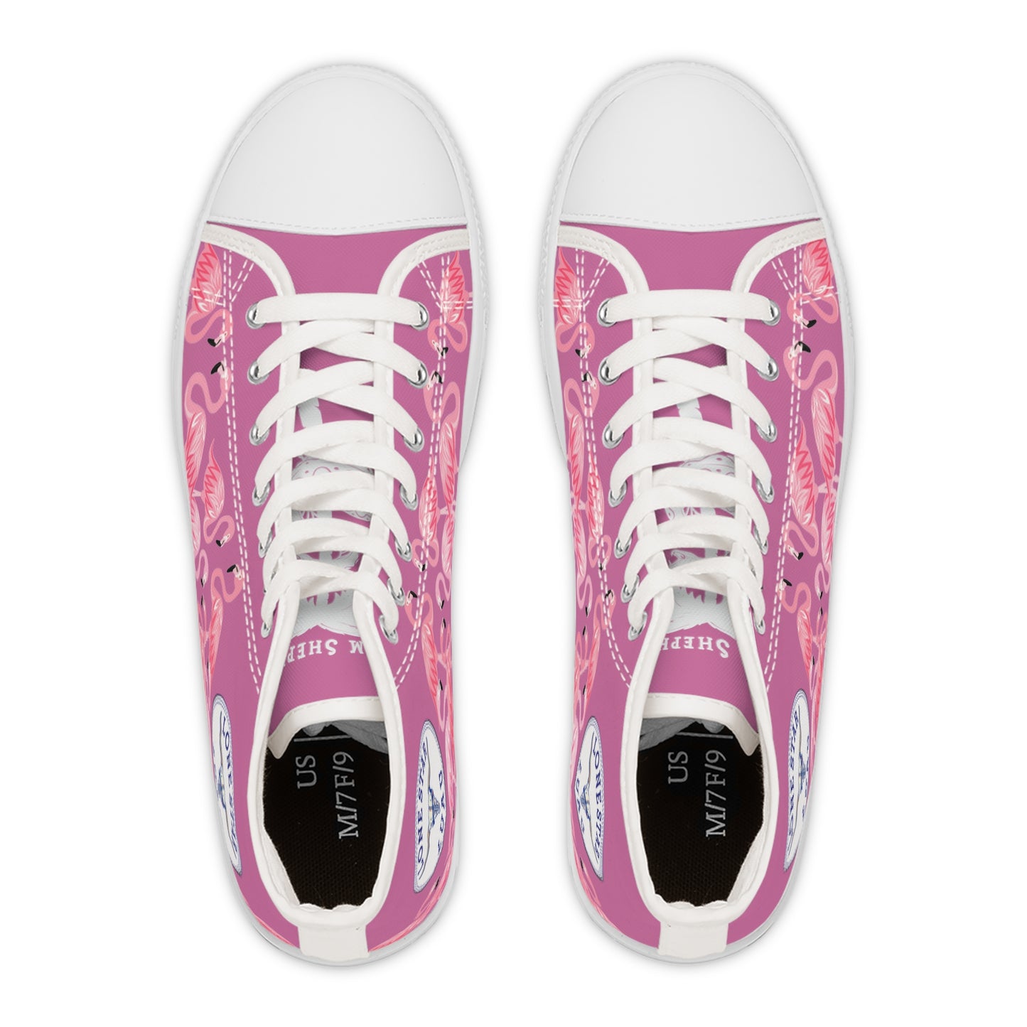 Pink Flamigo High Tops - Women's Pink