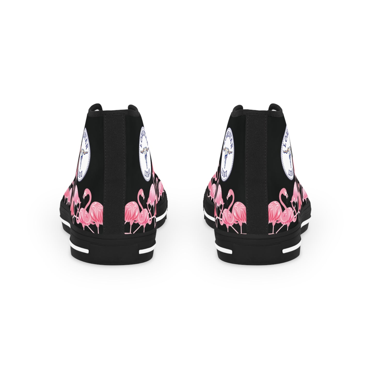 Pink Flamingo High Tops - Men's Black