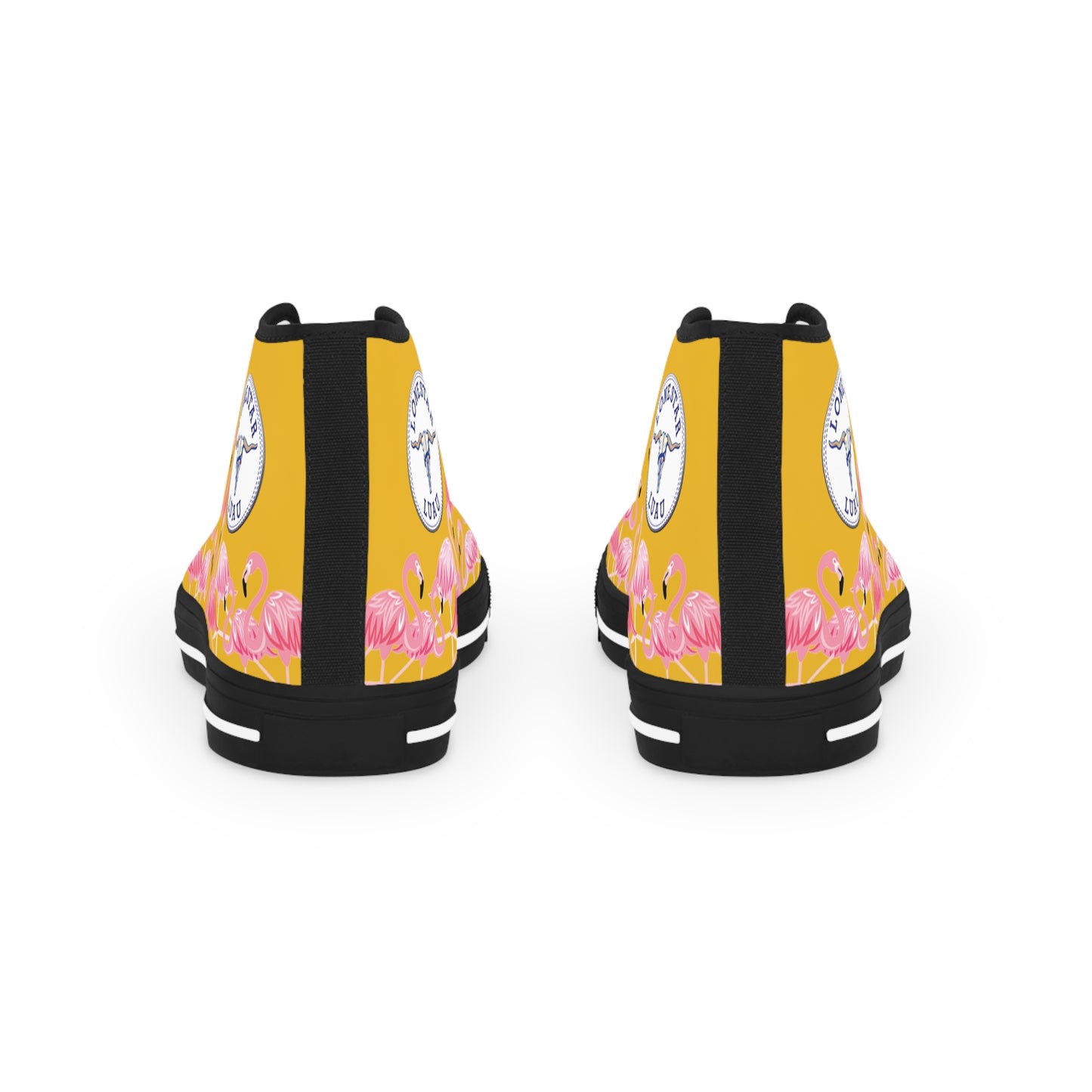 Pink Flamingo High Tops - Men's Yellow