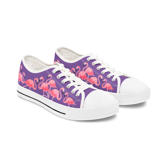 Pink Flamingo Low Top Sneakers - Women's Light Purple