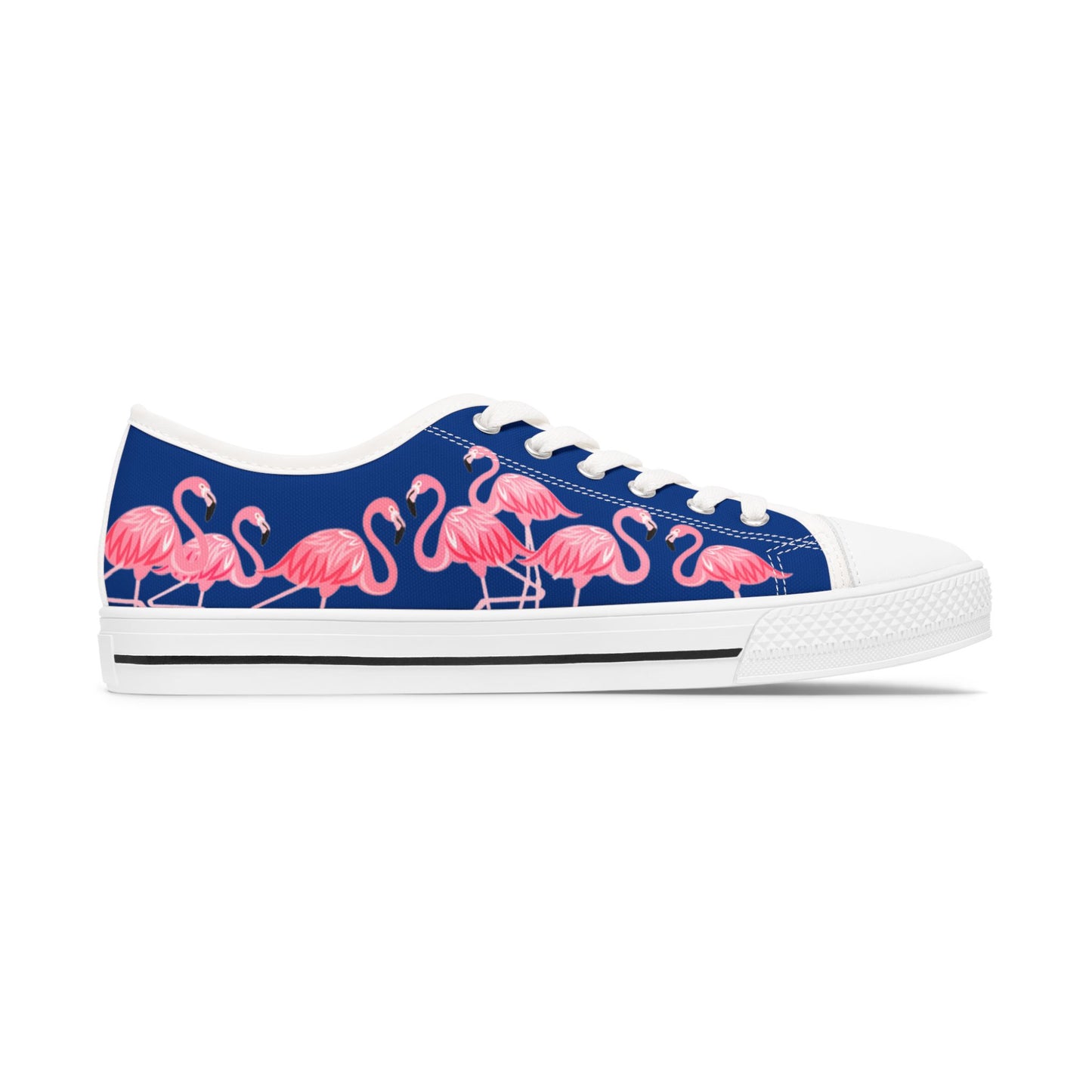 Pink Flamingo Low Top Sneakers - Women's Dark Blue