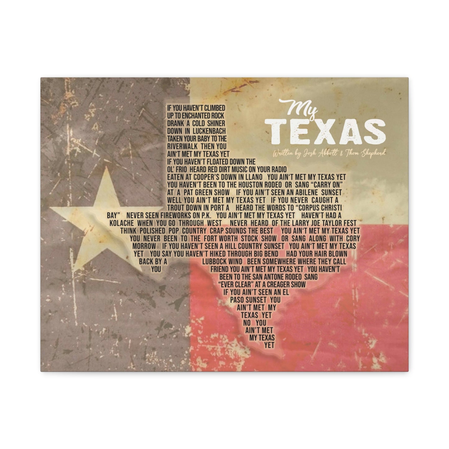 My Texas Canvas Print - Flag