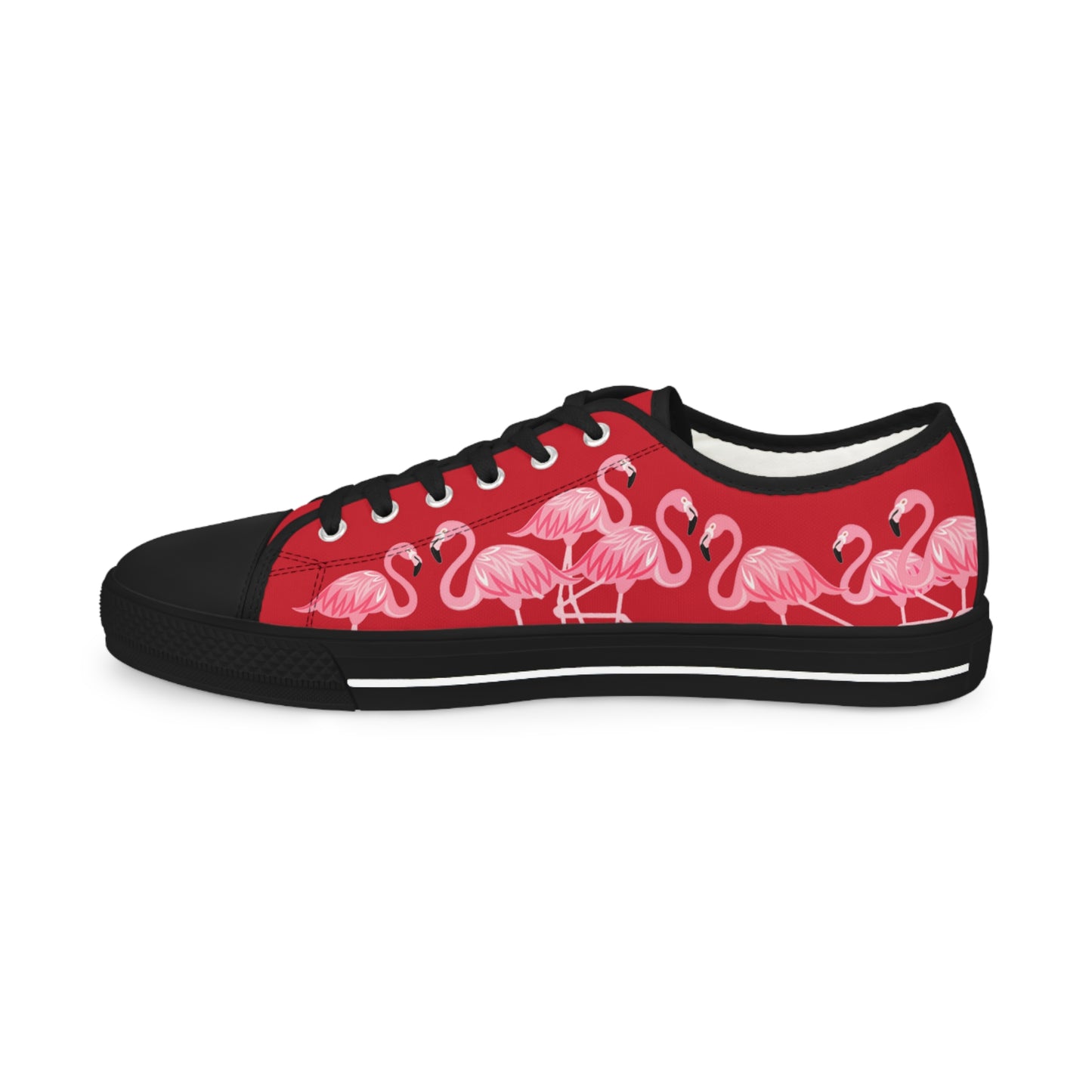 Pink Flamingo Low Tops - Men's Dark Red