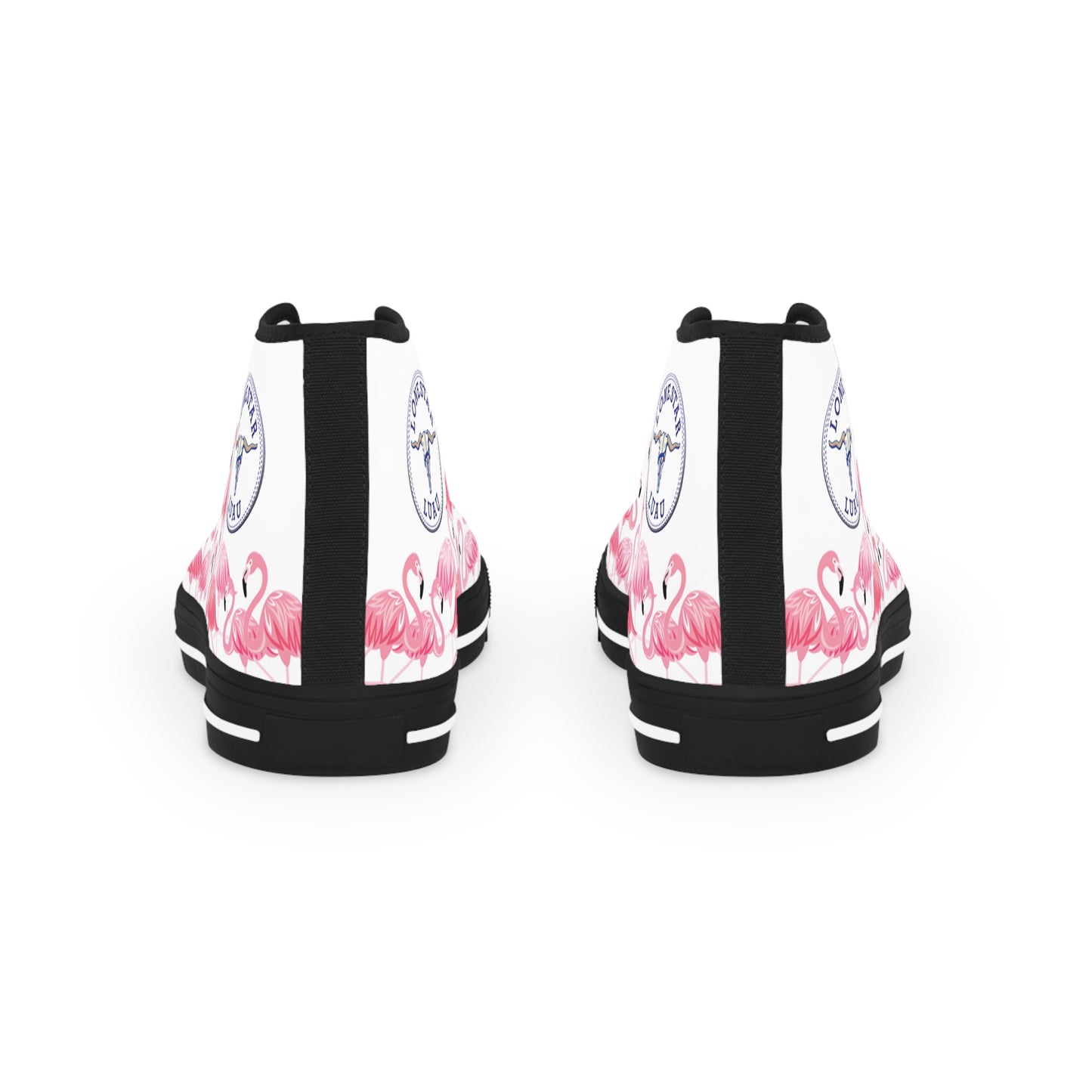 Pink Flamingo High Tops - Men's White