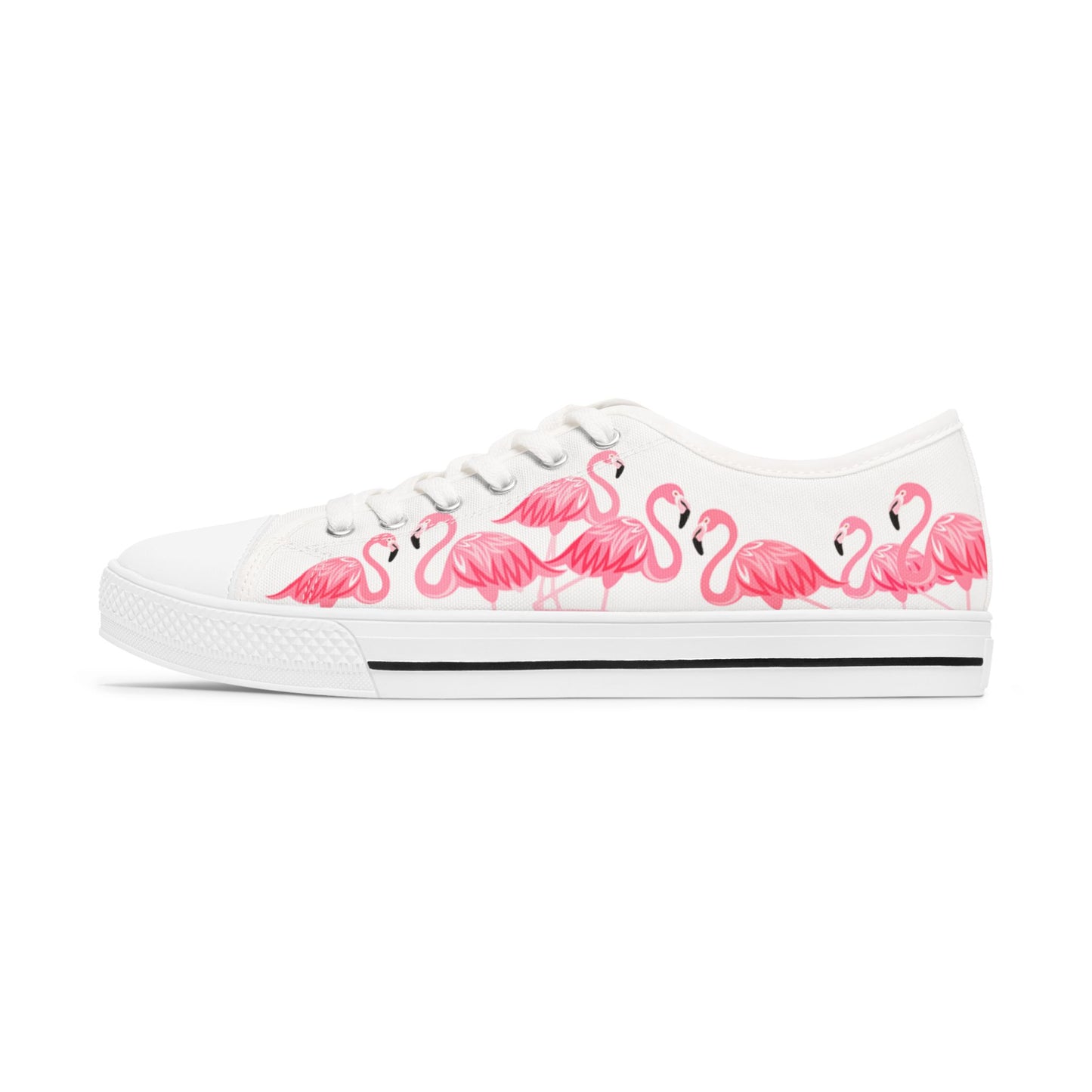 Pink Flamingo Low Top Sneakers - Women's White