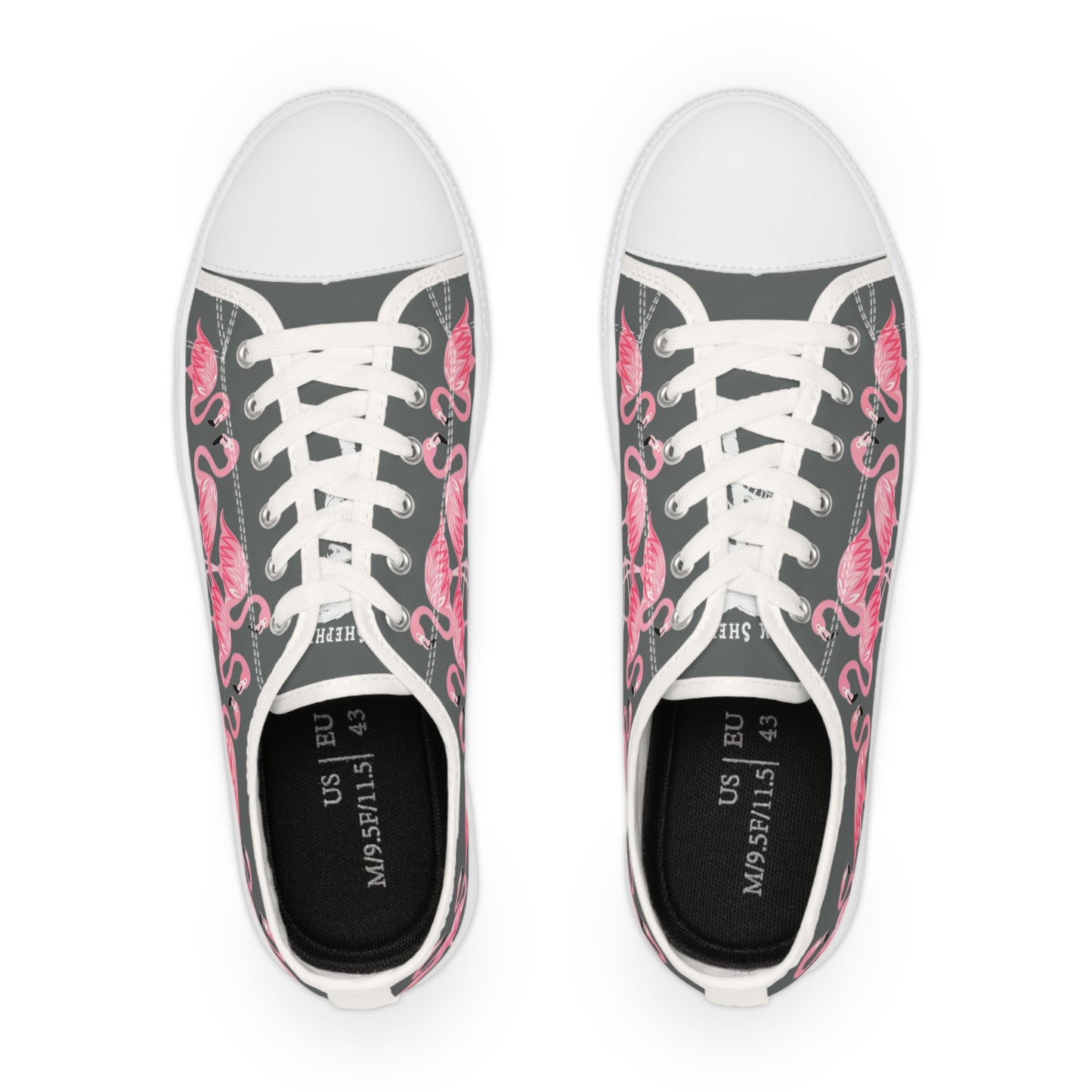 Pink Flamingo Low Tops - Men's Dark Grey