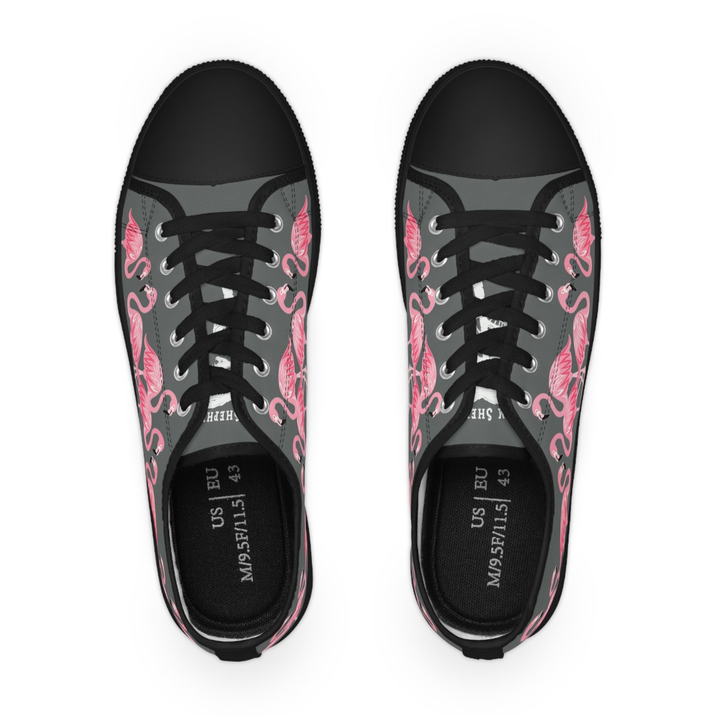 Pink Flamingo Low Tops - Men's Dark Grey