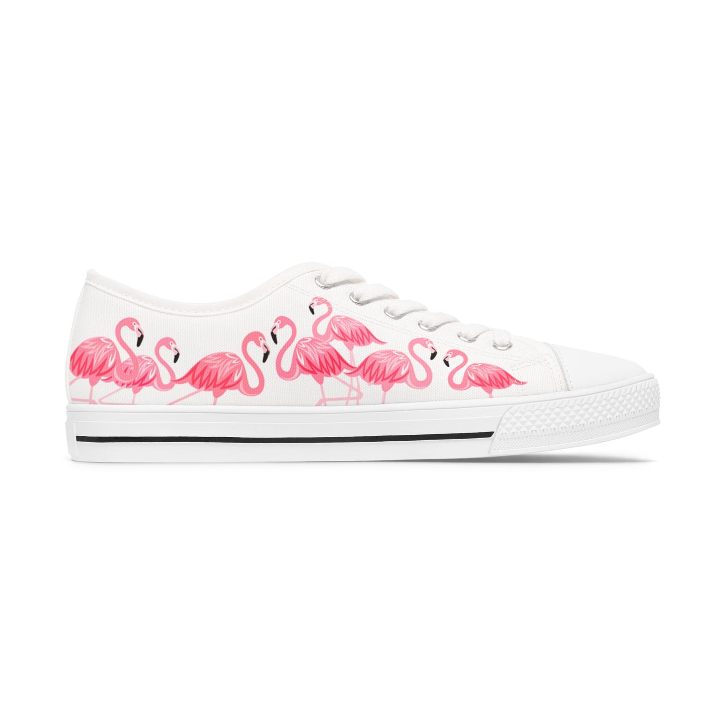 Pink Flamingo Low Top Sneakers - Women's White